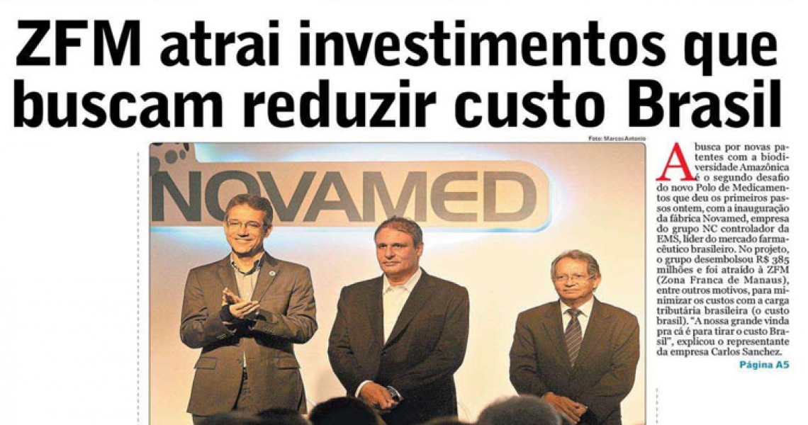 Grupo NC - Importância da inauguração da Novamed para a Zona Franca de Manaus é abordada no Jornal do Commercio
